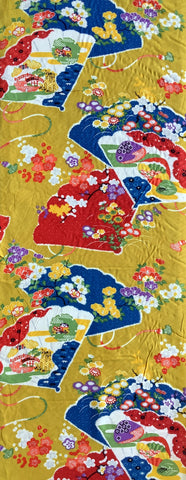 7947:1930s Deadstock Silk, decor fans 59inches