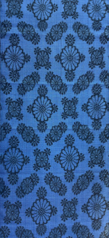 7958:1960s BlackBlueMums Ohshima Tsumugi silk 59 inches