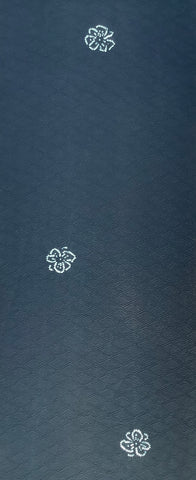 7965:1980s Japanese Kimono Silk Fabric, Arai-Hari, 67in.Pc. Black w/white flower accents