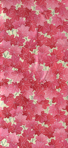 79662: 1980s Japan Kimono Silk, maple leaves long view 54inches