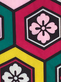 8092: 1970s Japan Kimono fabric, Hexagonal pattern xtra closeup 