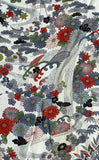 8061: 1960s Kimono Silk, Mums, Streams, chirimen, 
