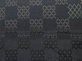 8066: 1960s Japan silk fabric, sheen closeup of geometric checkerboard patterns