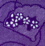 8080: 1960s Shibori Silk, Fans, Flowers, closeup fan with blossoms