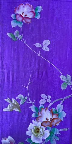 8083: 1930s bird and peonies Japan silk