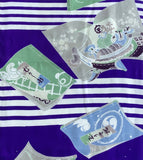8084: 1960s silk from boys ceremonial kimono fabic, Treasue Ship, books