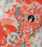8101 crane flowers 1980s Girls Ceremonial Kimono Cotton
