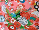 8109: 1990s Ceremonial Girls Kimono Cotton, extra closeup phoenix
