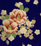 81122:1930s Kimono Silk,Camellias w plum blossoms closeup2