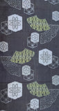 81202: 1960s Japanese Mud Doro Ohshima Tsumugi (Pongee)Silk, Arai-Hari 46in.Many Classic Figures