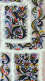 8122-2: 39in. 1930s Meisen Silk 1930s Special Meisen Silk, Art Deco-influenced floral and vine motifs
