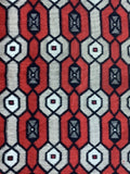 81272: 1930s Meisen Silk, Geometric Hex Grid closeup, midrange view