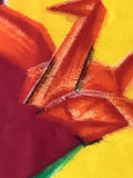 8126: 1930s Meisen Silk, origami cranes tsuru closeup2