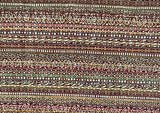 81352: 1970s Japan Kimono Silk,  closeup 1 with horizontal multicolor stripes in muted brown, beige, gray, and rust tones.