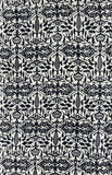 81362: 40in. 1960s black-and-white geometric-patterned Japanese silk fabric with a repeating ikat-inspired design.