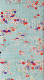 81402: 1960s Japanese Kimono Silk Fabric, Arai-Hari, 55in. Floral on Water,Country Scene