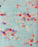 81402: 1960s Japanese Kimono Silk Fabric, Arai-Hari, 55in. Floral on Water,Country Scene