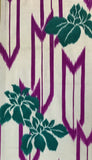 8154: 1960s Japan Cotton Mimic Ikat  yagane arrow-peonies top 29inches