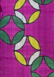 8156: middle closeup2, 1930s Japan Meisen Silk,  ahippo overlap orbs with 4pt star figures, Art-Deco influences