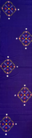 81581: 1930s-50s Modernistic Japanese Meisen 55in. Silk Fabric, AraiHari HanaBishi Flower-Star