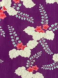 7468:1950s Japan Kimono Silk, Aoi, closeup