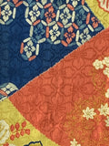 7487:1930s Japanese Vintage Kimono Silk Fabric,AraiHari,60in.Piece