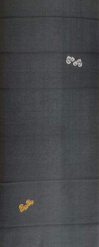 7494: 1960s Sheer Black Kimono Silk,46in.