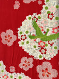 7522: 1960s Japanese Silk Kimono Fabric, 50in.(Arai Hari) Floral,Bird