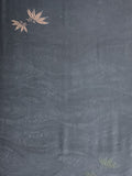 7525: 1960s Black Silk, bamboo leaves1