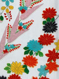 7621:1980s Japanese Kimono Chirimen Silk Fabric,Arai-Hari,41in.,Flowers