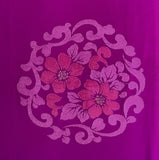 7633: 60s Japanese Kimono Silk, FloralOrb