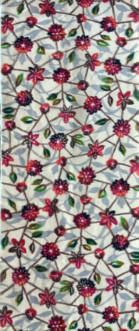 77161: 1930s Japan Meisen Silk, web, flowers