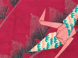 7830:1930s-50s Japanese Vintage Kimono Silk Fabric,AraiHari,60in.Orizuru Cranes