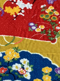 7947:1930s Japan Silk, closeup decor fans 