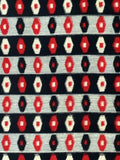79852: 1930s Japan Meisen Silk, middle closeup horizontal bands with elongated hexonal figures