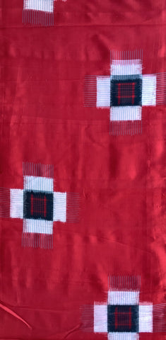 7992-2 Burgundy-Red fabric with geometric patterns repeating