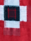 7992-2: Burgundy-Red fabric with geometric pattern closeup2