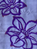 79962: 1940s sheer meisen silk middle closeup flowers