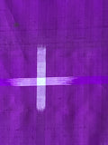 Purple fabric with a white cross pattern