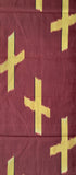 80012: 1940s Japan Meisen Silk, Church Borders, full view 56in.