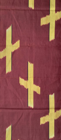 80012: 1940s Japan Meisen Silk, Church Borders, full view 56in.