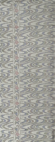 8006: 1980s Tsumugi Silk Textured fabric with wavy patterns and column, 62in.