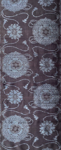 80181: 1930s Mud Ohshima Tsumugi, 58 in. ornate floral medallions, other