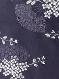 8039: 1980s Yukata Cotton Deadstock closeup2 fans flowers