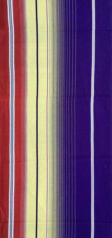 8045: 1960s Japan Kimono Silk pinstripes, colorful,59in.