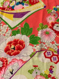 8055: 1930s Japan Fine Silk, Ornate  books, floers, leaves closeup2