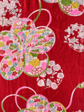 80561: 1930s Japan Decorative Silk, floral decorated pinwheels