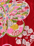 80561: 1930s Japan Decorative Silk, floral decorated pinwheels, floral orbs