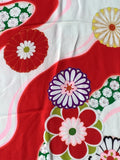 8057: 1950s Japan Silk, Mums, red green Streams