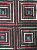 6068 middle view, 1960s Japanese silk, Fabric with a pattern of nested squares in red, white, and blue.